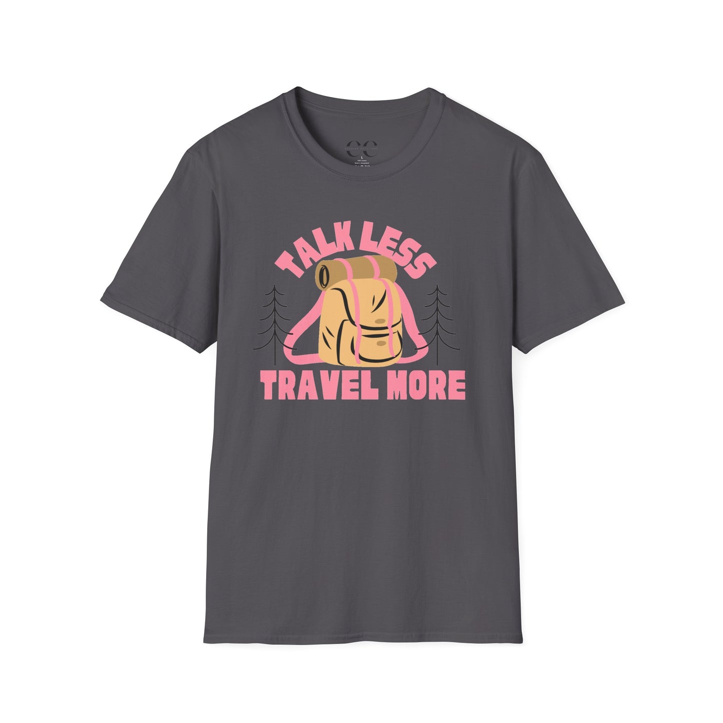 Womens Tshirt- Talk Less Travel More- Pink