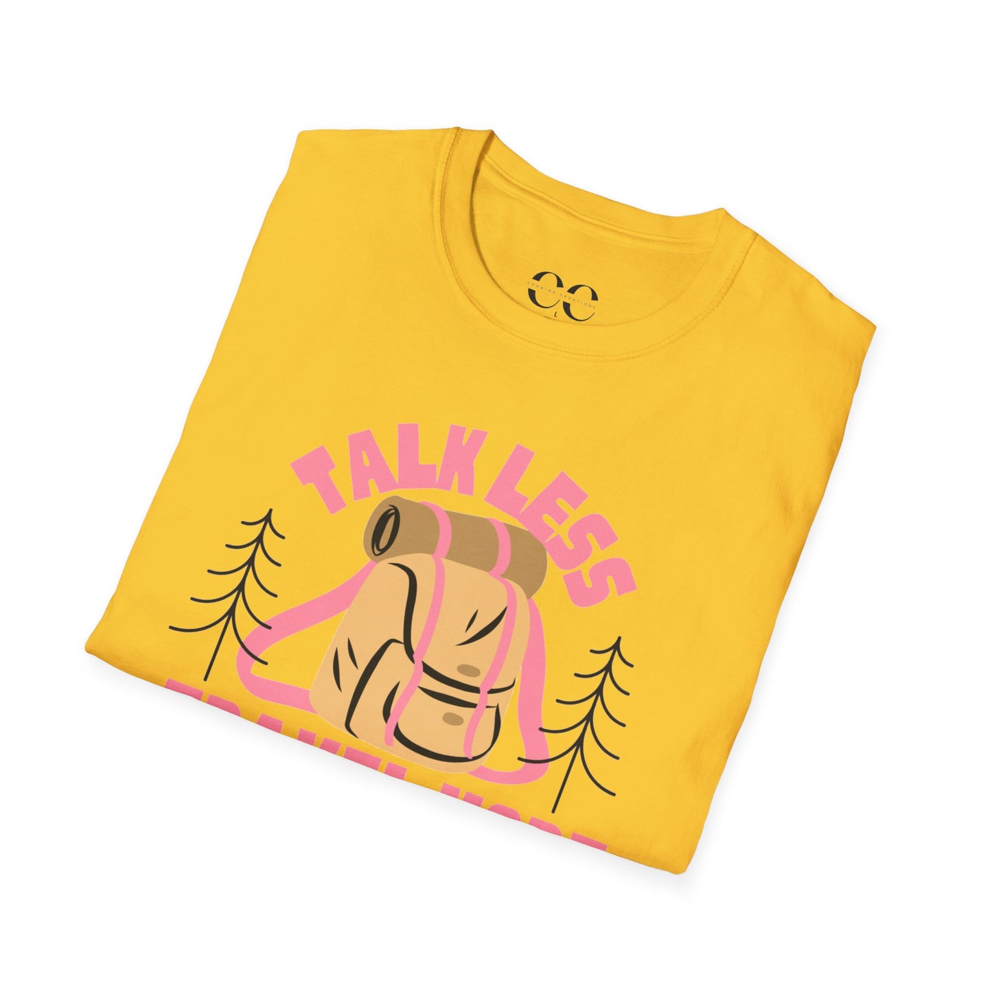 Womens Tshirt- Talk Less Travel More- Pink