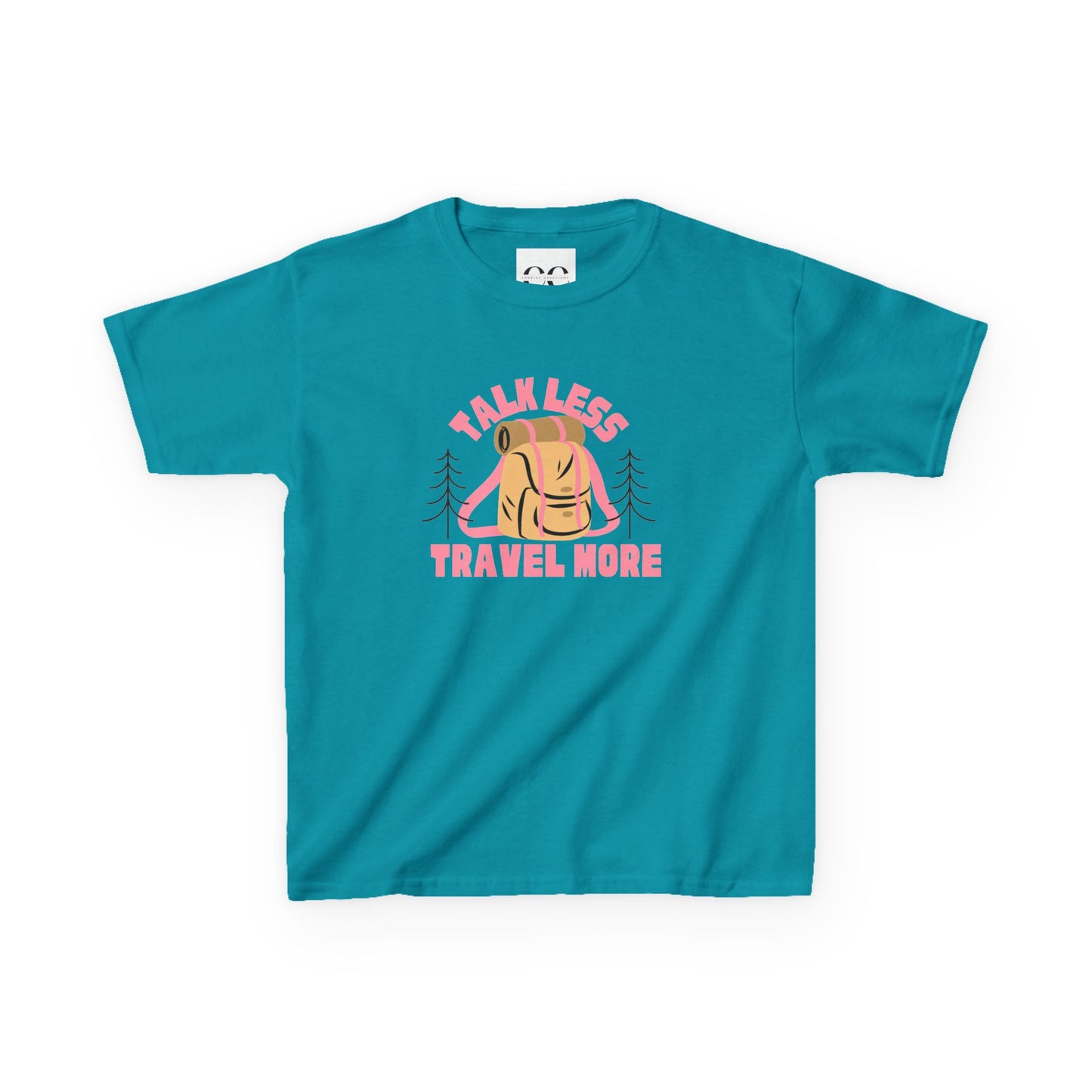Kids Tee - talk less travel more- Pink