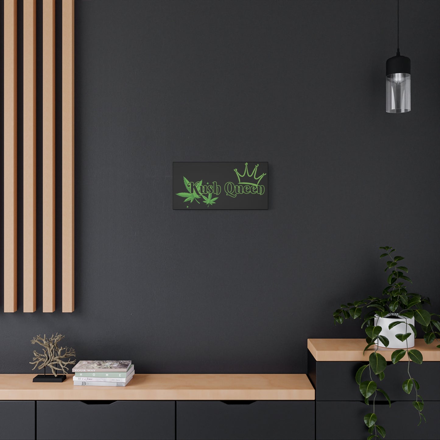 Kush Queen Matte Canvas Art, Cannabis Wall Decor, Stoner Home Decor, Greenery Wall Art, Gift for Her, High Vibe Artwork