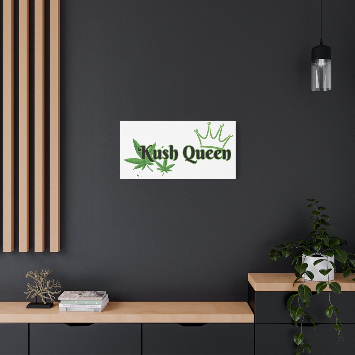 Kush Queen Matte Canvas Art, Cannabis Wall Decor, Stoner Home Decor, Greenery Wall Art, Gift for Her, High Vibe Artwork