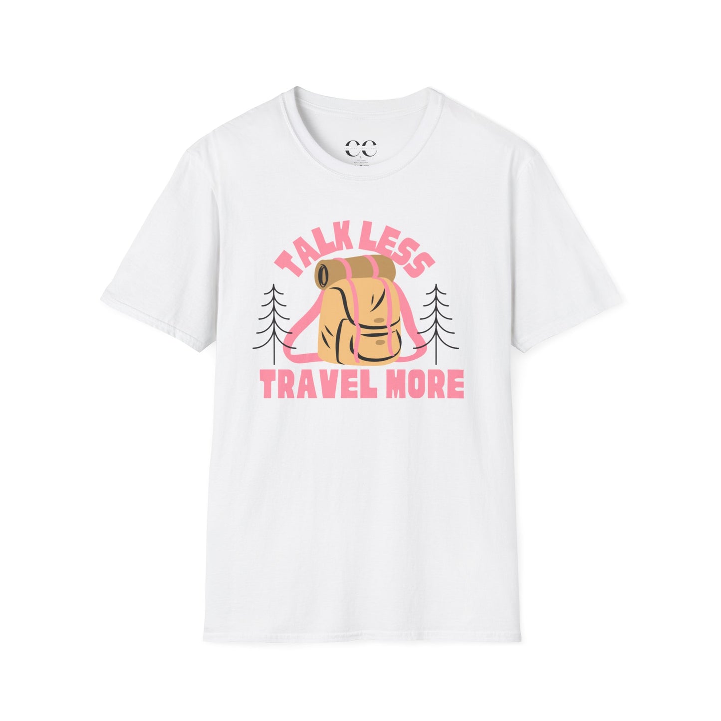 Womens Tshirt- Talk Less Travel More- Pink