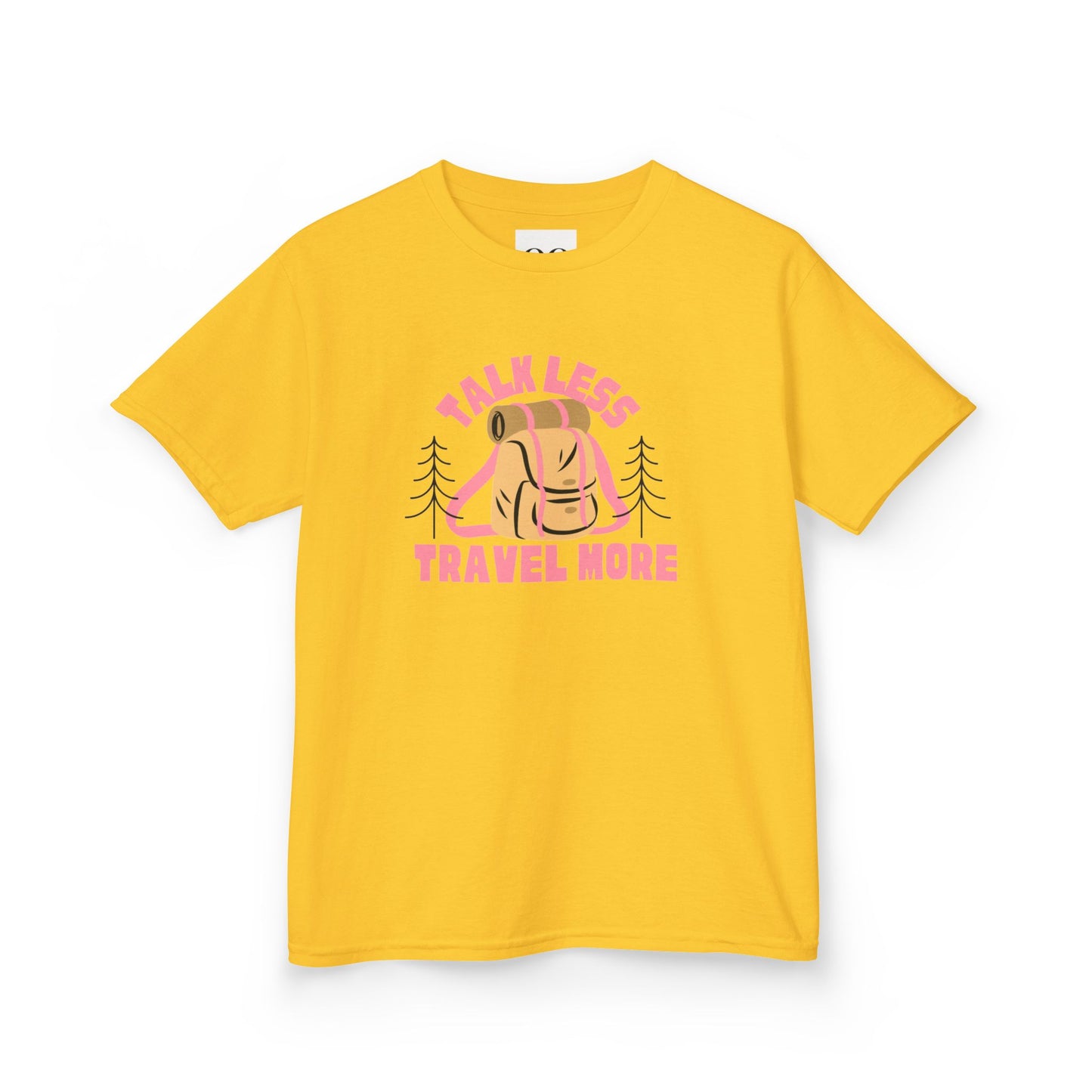Kids Tee - talk less travel more- Pink