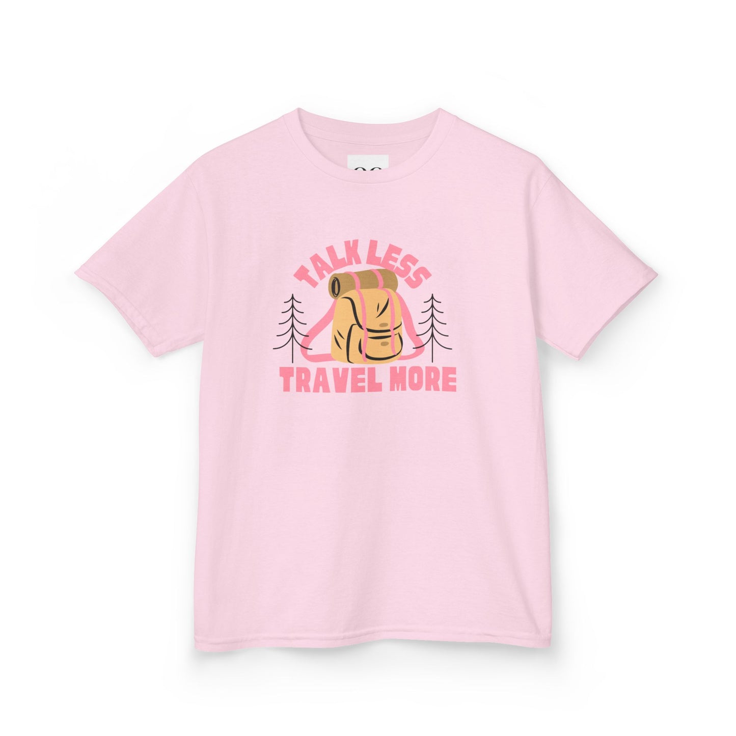 Kids Tee - talk less travel more- Pink