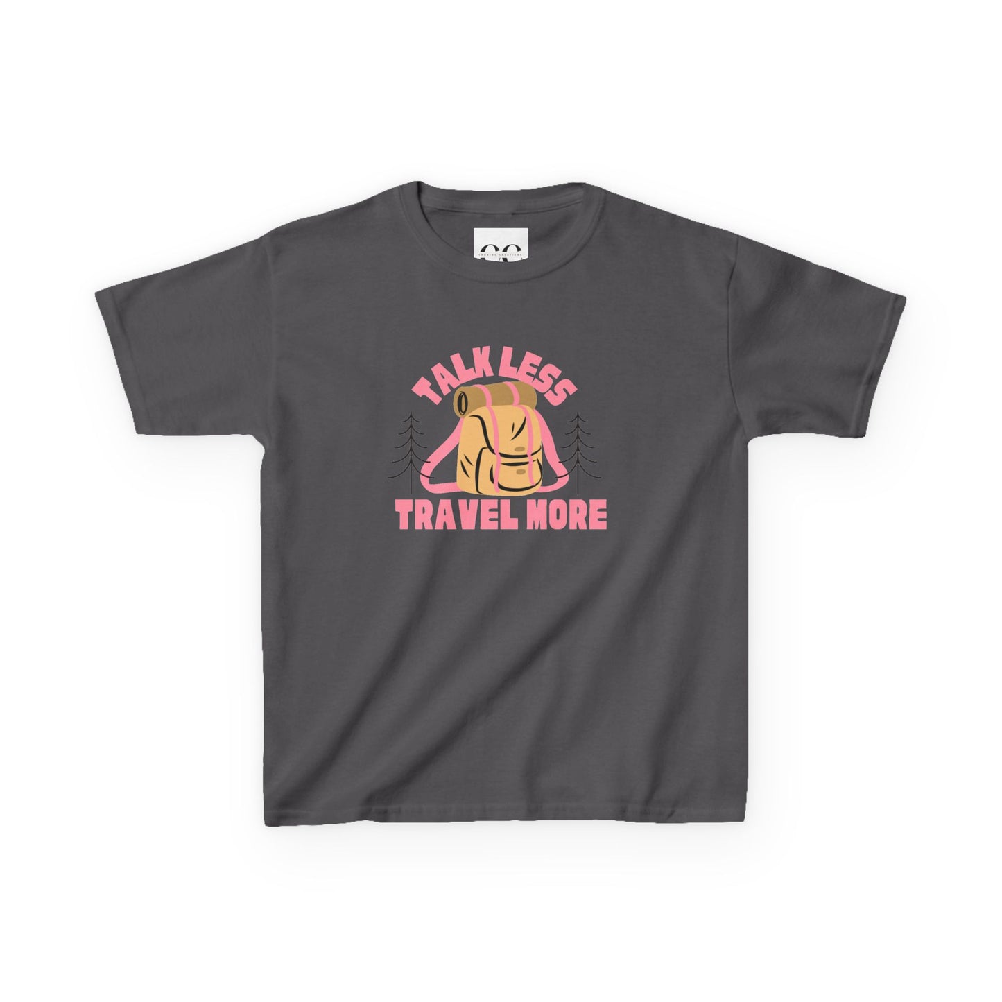 Kids Tee - talk less travel more- Pink