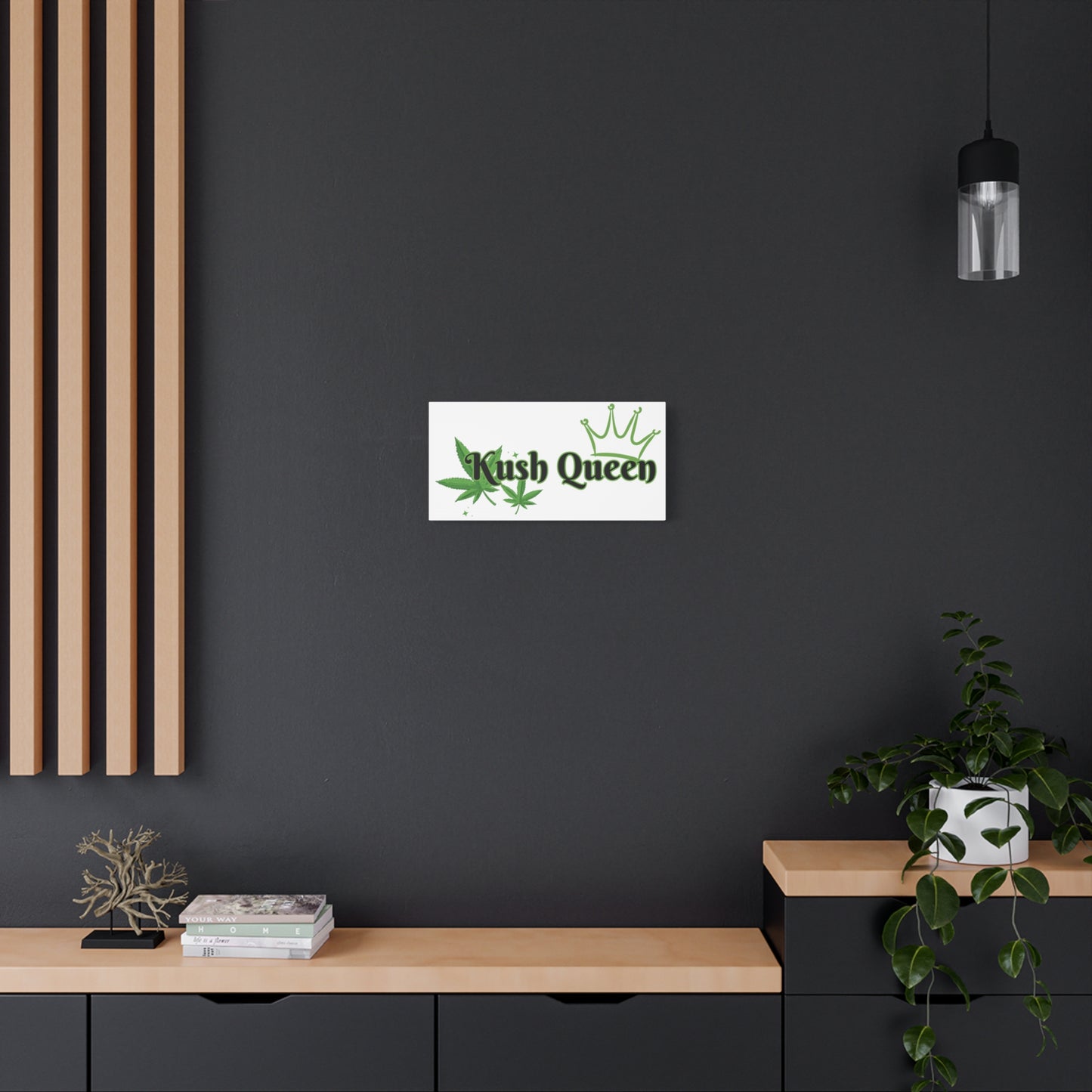 Kush Queen Matte Canvas Art, Cannabis Wall Decor, Stoner Home Decor, Greenery Wall Art, Gift for Her, High Vibe Artwork