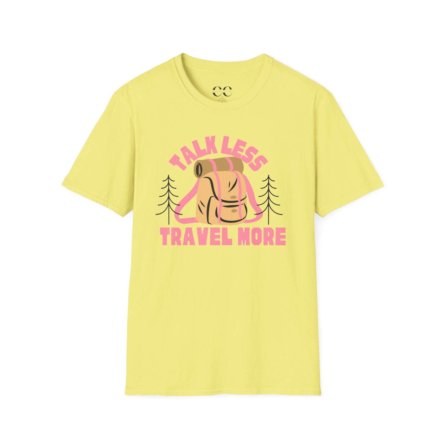 Womens Tshirt- Talk Less Travel More- Pink