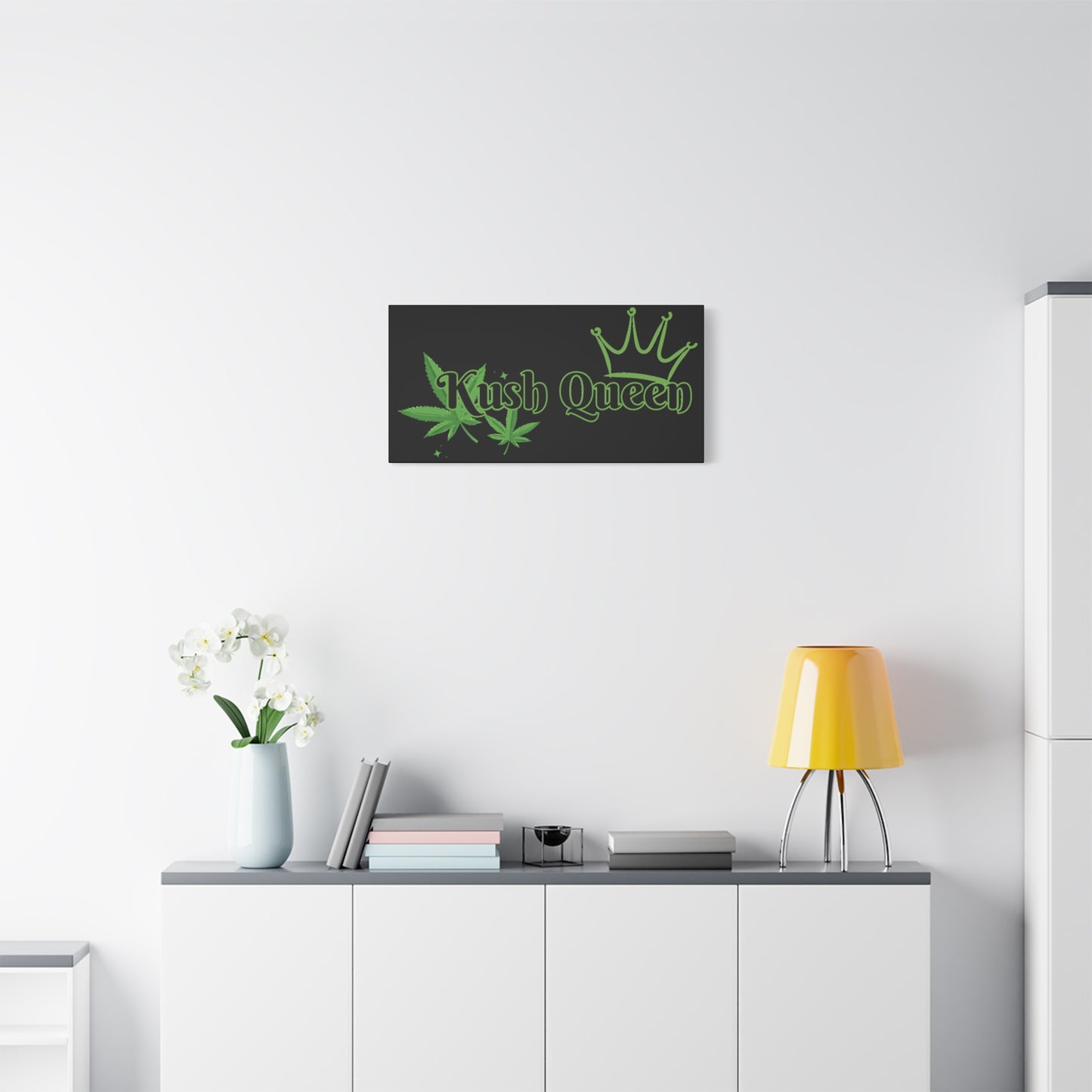 Kush Queen Matte Canvas Art, Cannabis Wall Decor, Stoner Home Decor, Greenery Wall Art, Gift for Her, High Vibe Artwork