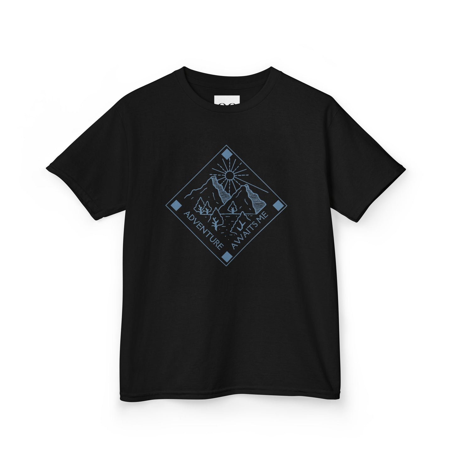 Kids Tee- Adventure Awaits Me- Blue
