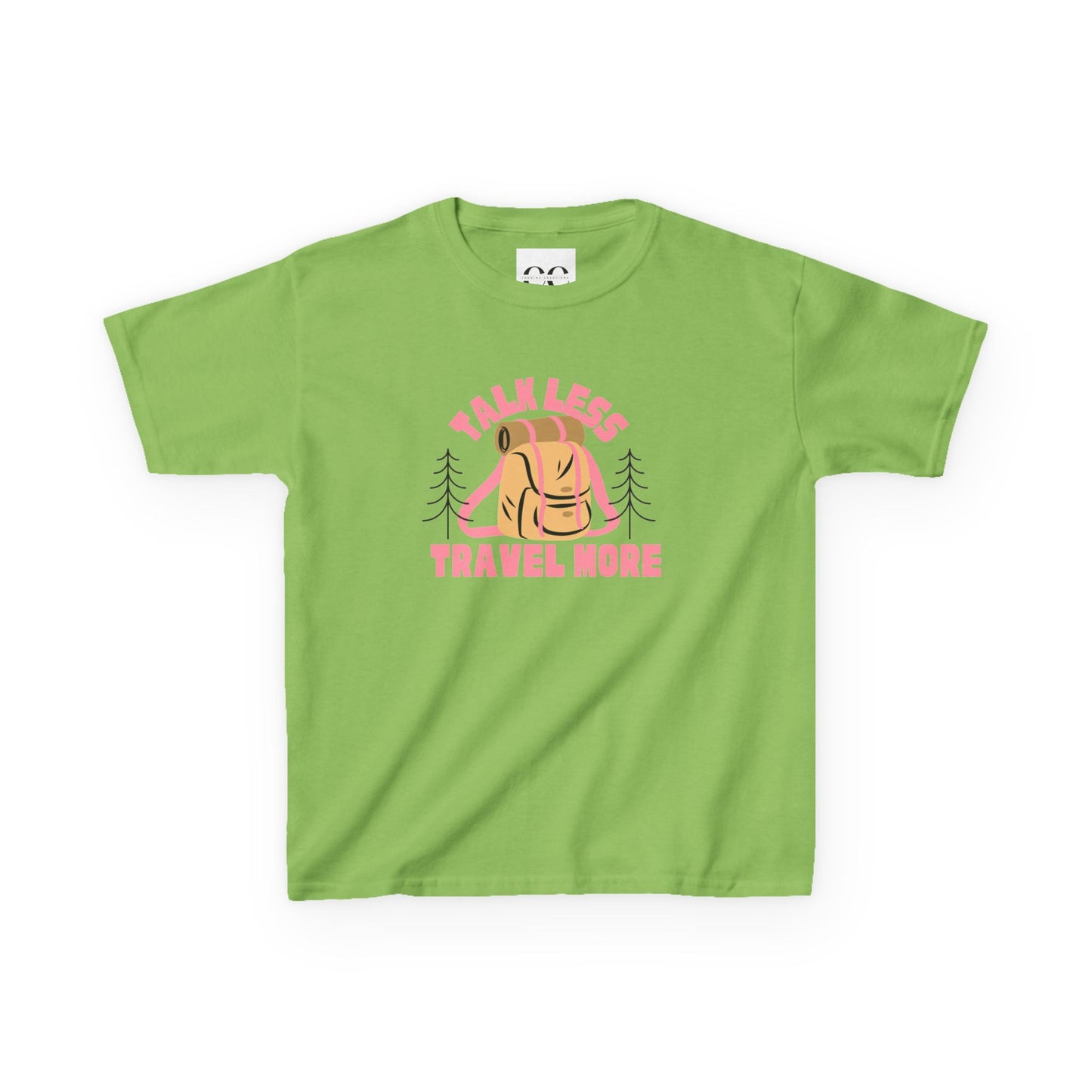 Kids Tee - talk less travel more- Pink