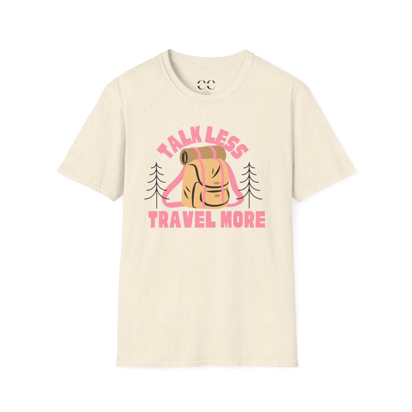 Womens Tshirt- Talk Less Travel More- Pink
