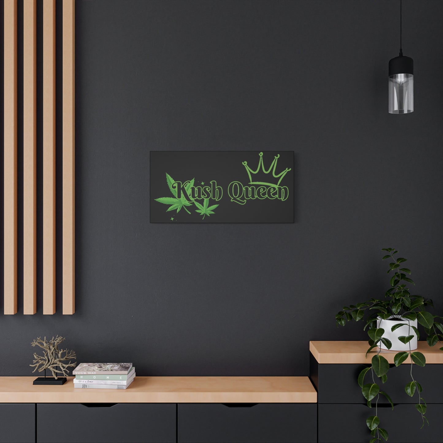 Kush Queen Matte Canvas Art, Cannabis Wall Decor, Stoner Home Decor, Greenery Wall Art, Gift for Her, High Vibe Artwork
