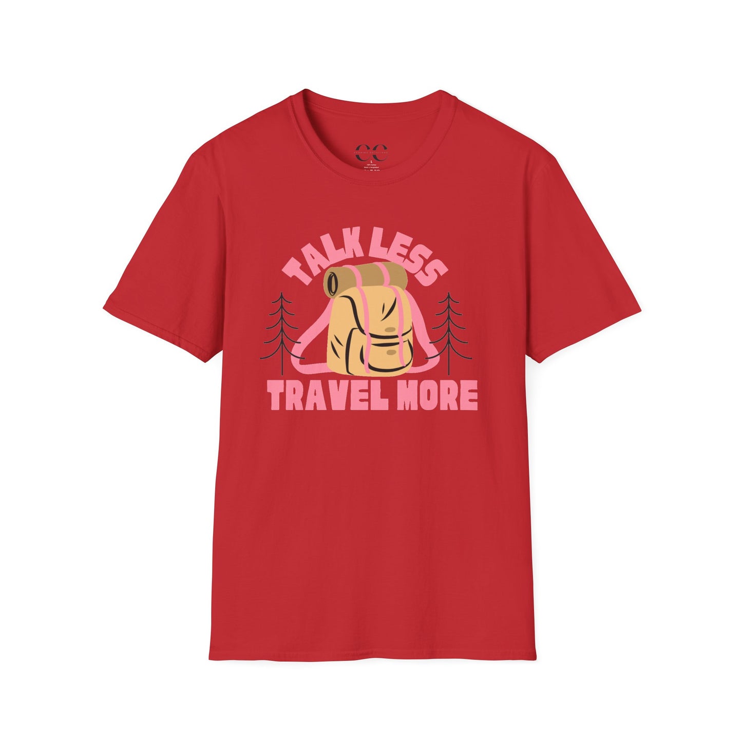 Womens Tshirt- Talk Less Travel More- Pink