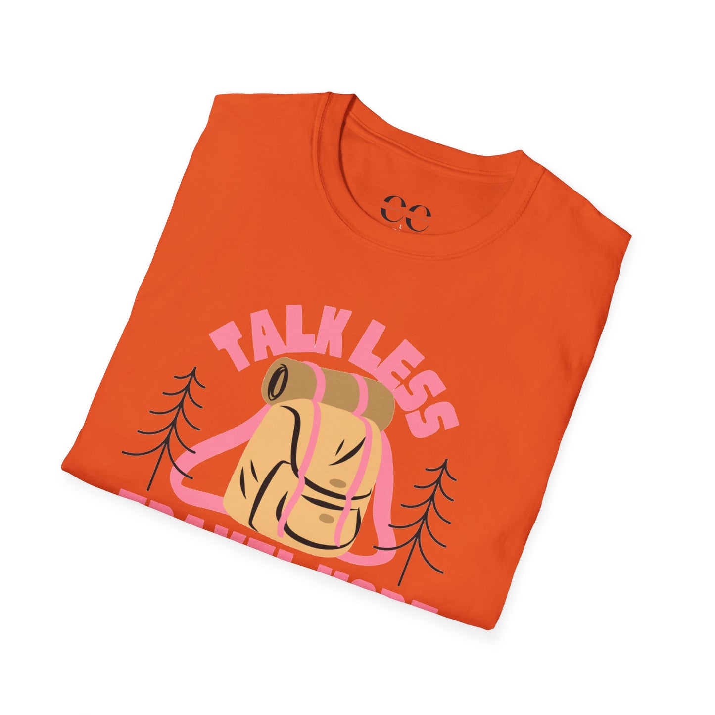 Womens Tshirt- Talk Less Travel More- Pink