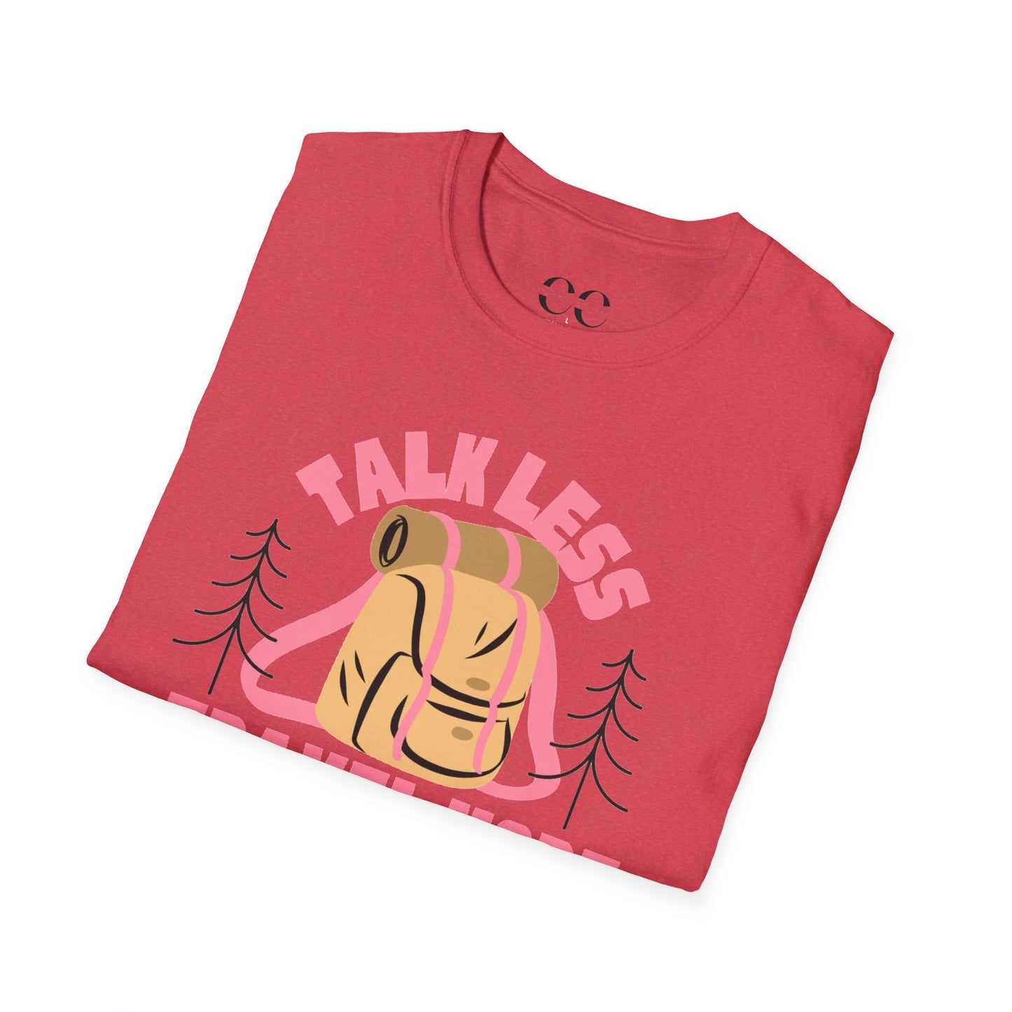 Womens Tshirt- Talk Less Travel More- Pink