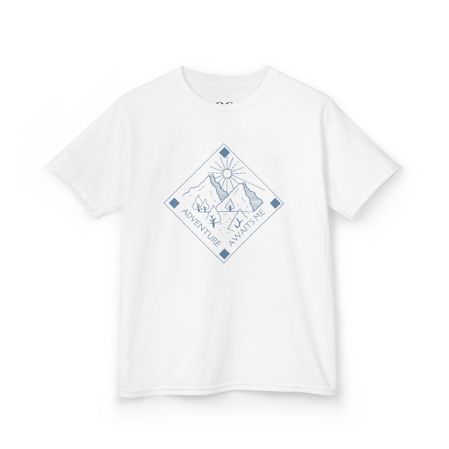 Kids Tee- Adventure Awaits Me- Blue