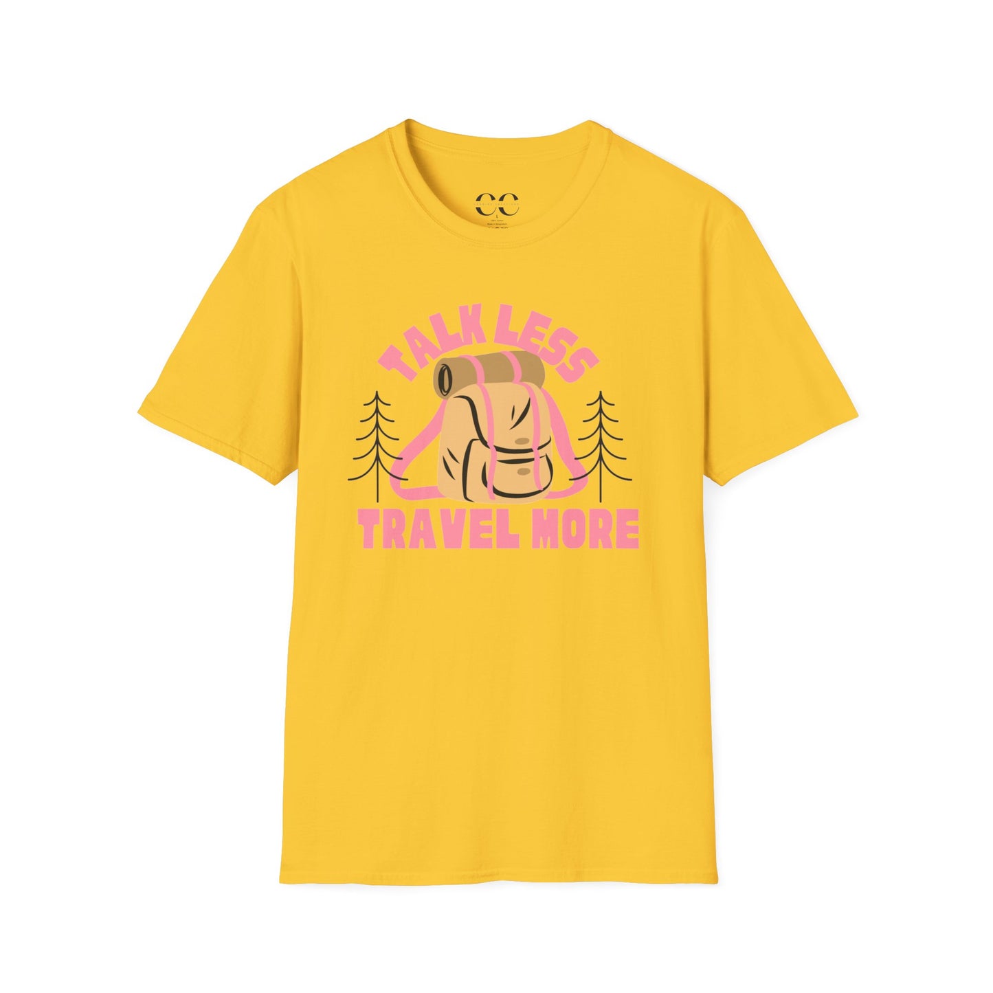 Womens Tshirt- Talk Less Travel More- Pink
