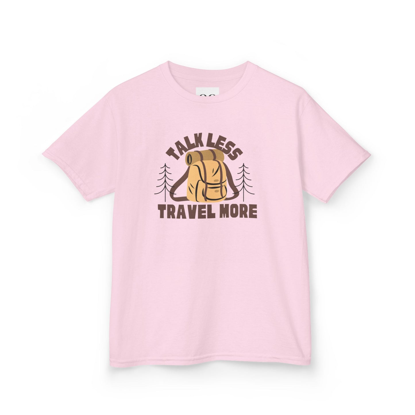 Kids Tee- Talk Less Travel More- Brown