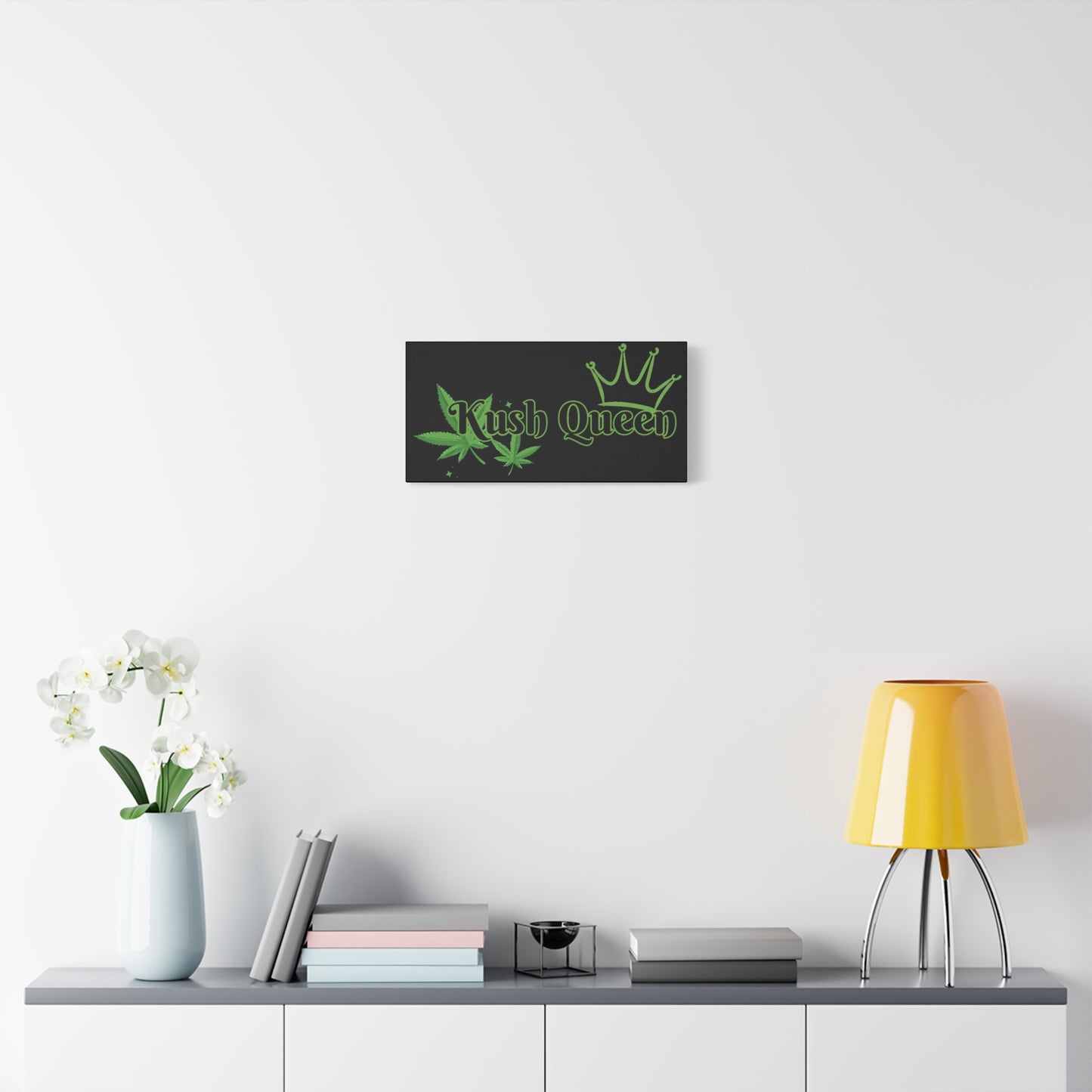 Kush Queen Matte Canvas Art, Cannabis Wall Decor, Stoner Home Decor, Greenery Wall Art, Gift for Her, High Vibe Artwork