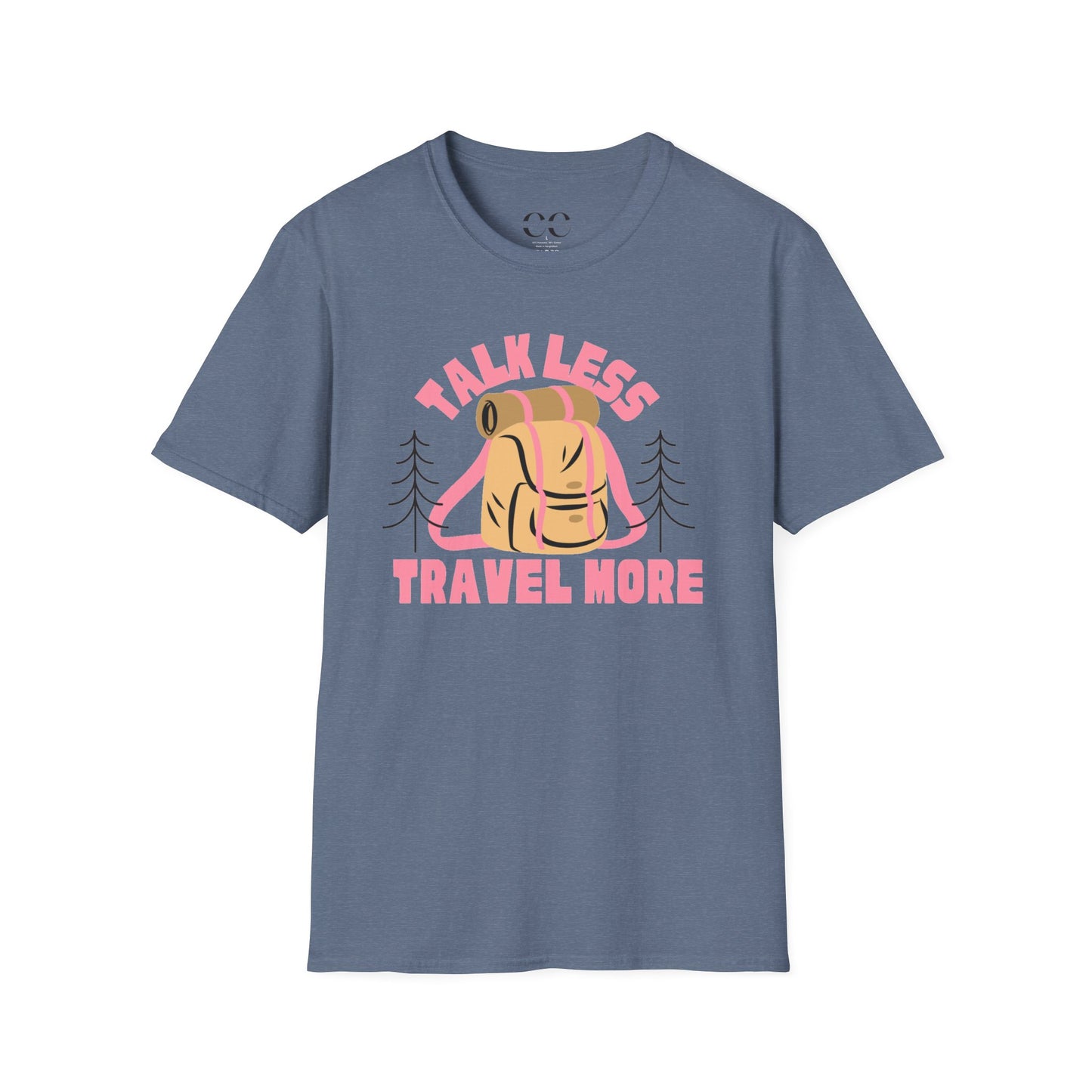 Womens Tshirt- Talk Less Travel More- Pink