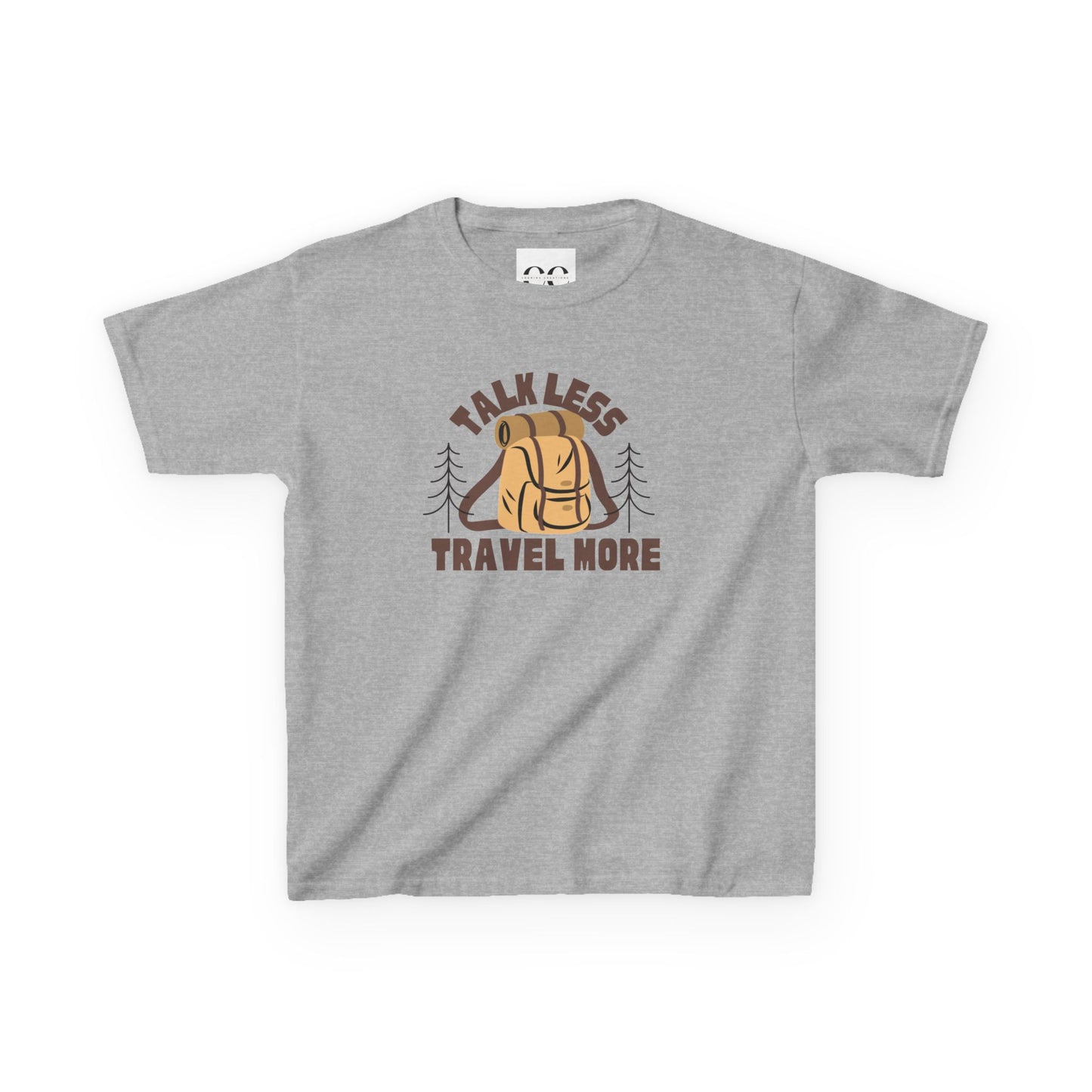 Kids Tee- Talk Less Travel More- Brown