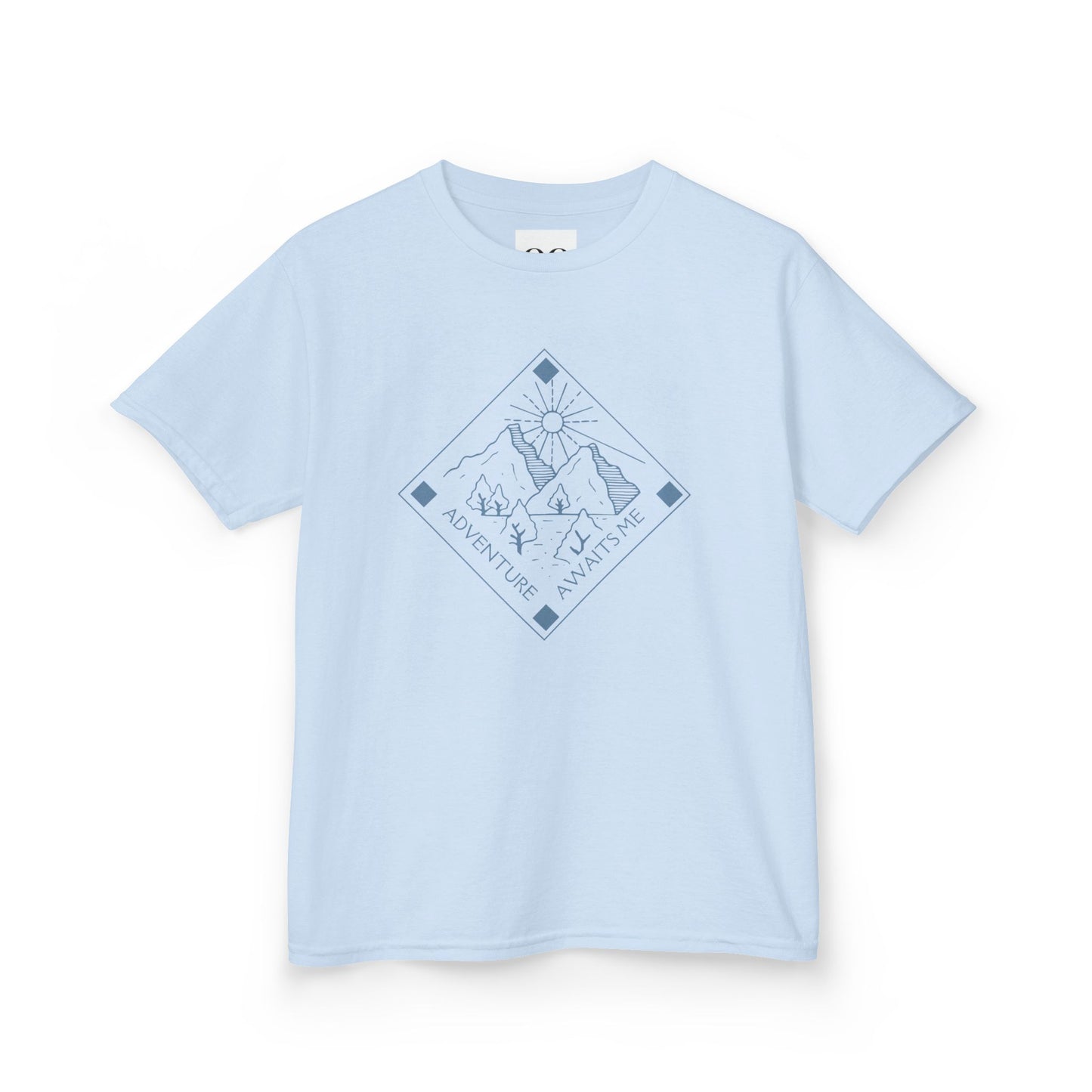 Kids Tee- Adventure Awaits Me- Blue
