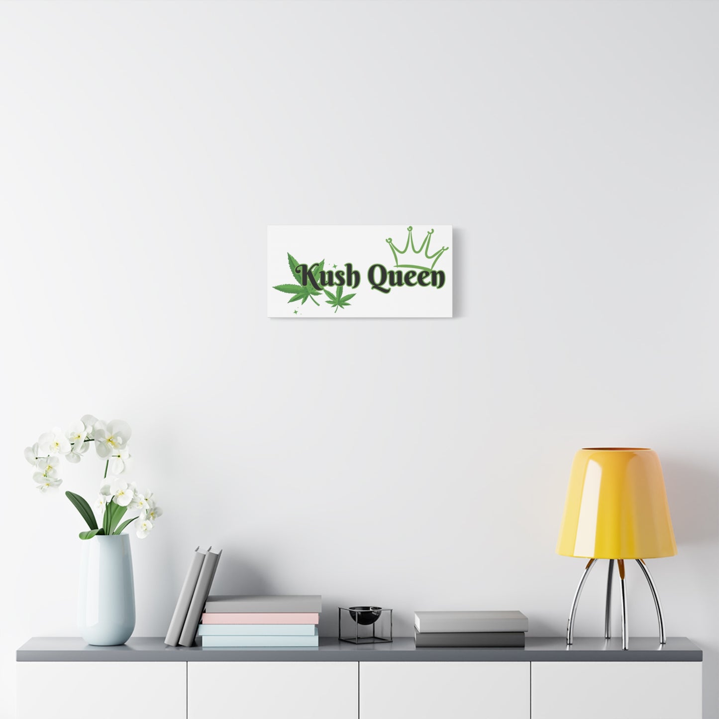 Kush Queen Matte Canvas Art, Cannabis Wall Decor, Stoner Home Decor, Greenery Wall Art, Gift for Her, High Vibe Artwork