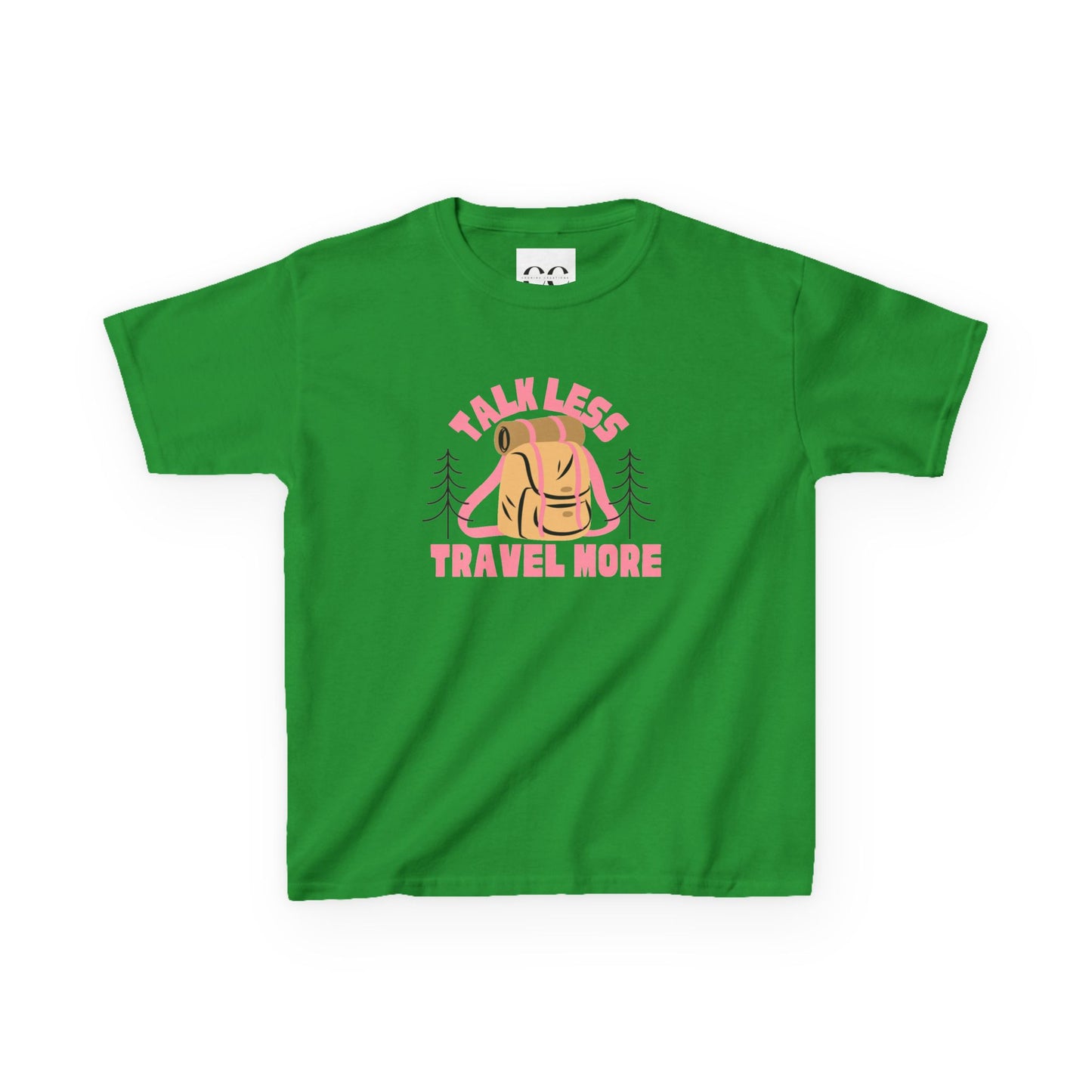 Kids Tee - talk less travel more- Pink