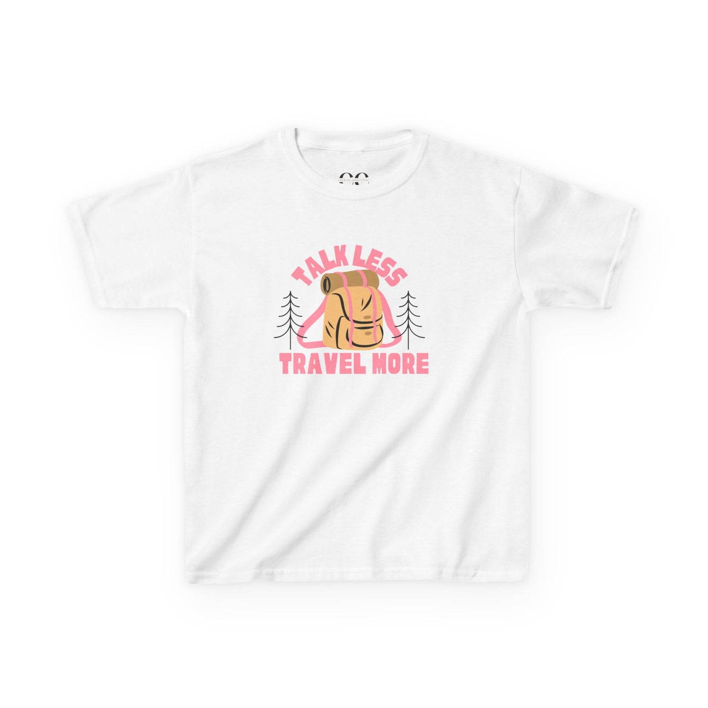 Kids Tee - talk less travel more- Pink