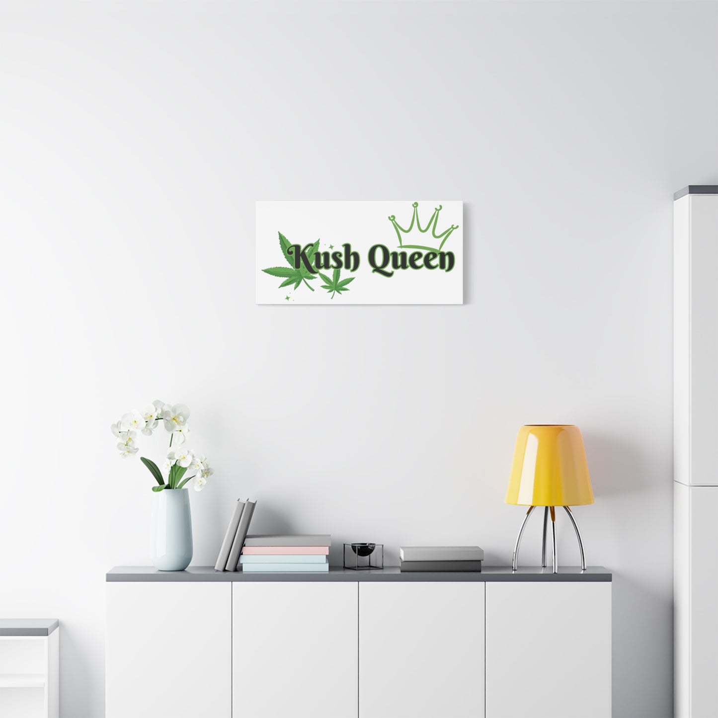 Kush Queen Matte Canvas Art, Cannabis Wall Decor, Stoner Home Decor, Greenery Wall Art, Gift for Her, High Vibe Artwork