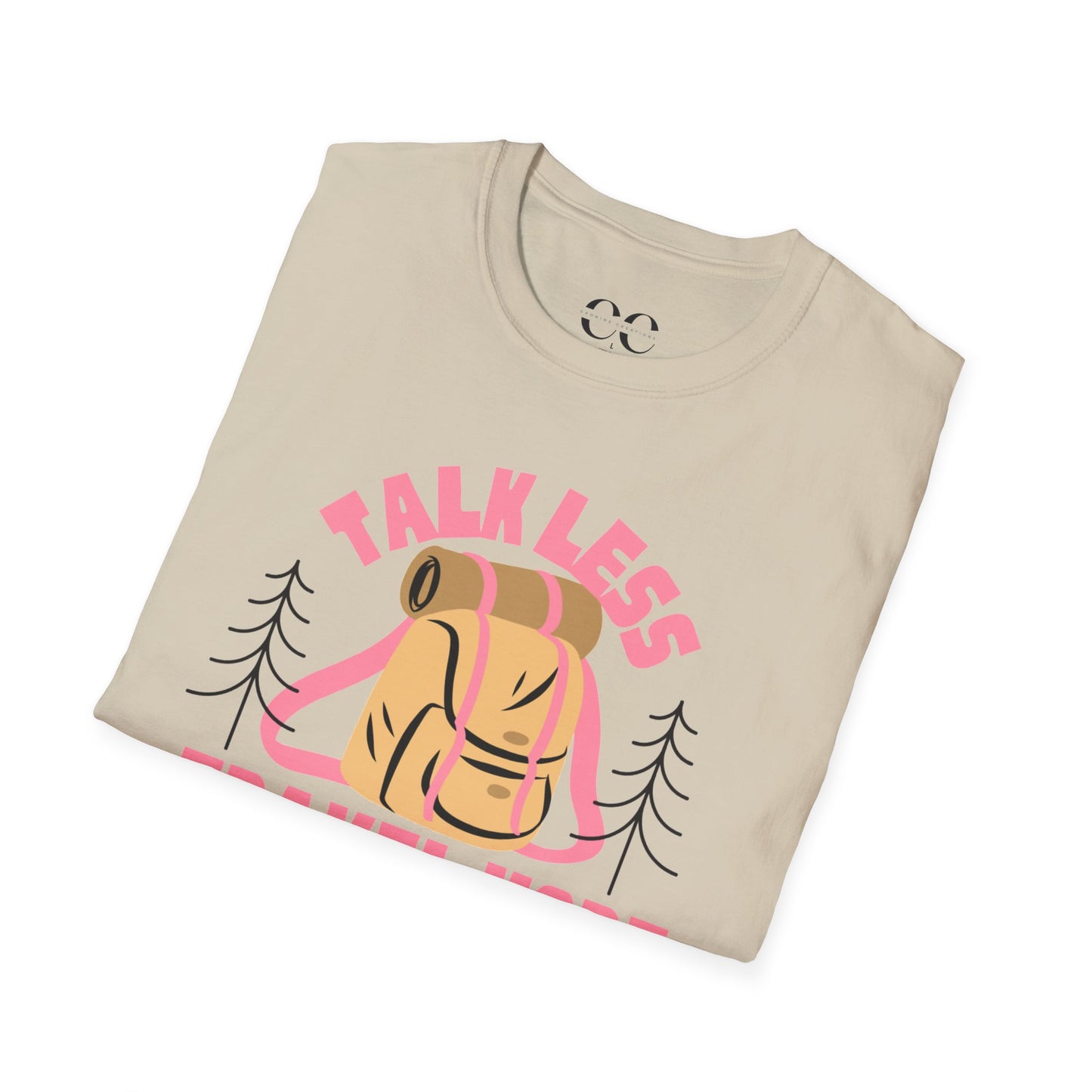 Womens Tshirt- Talk Less Travel More- Pink