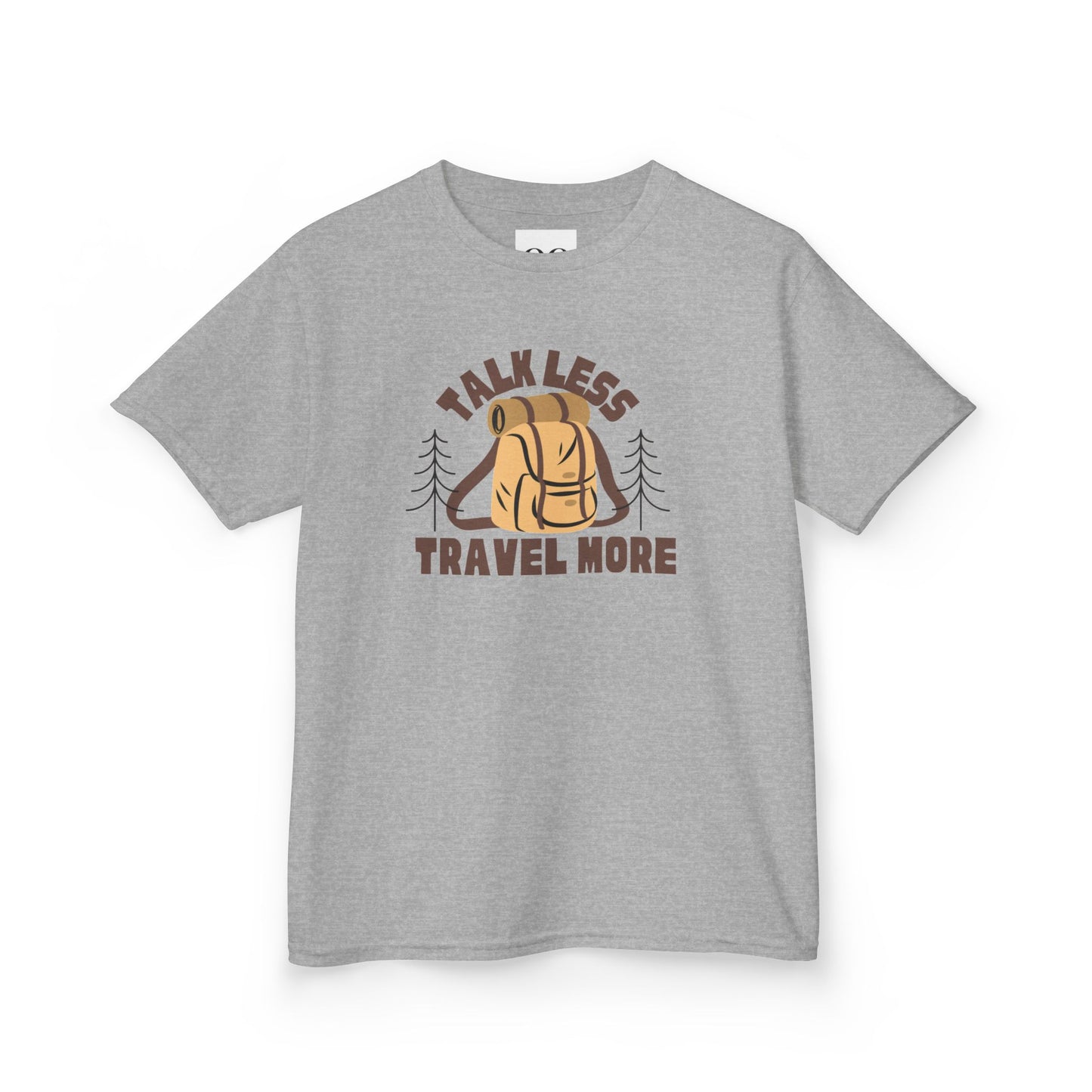 Kids Tee- Talk Less Travel More- Brown