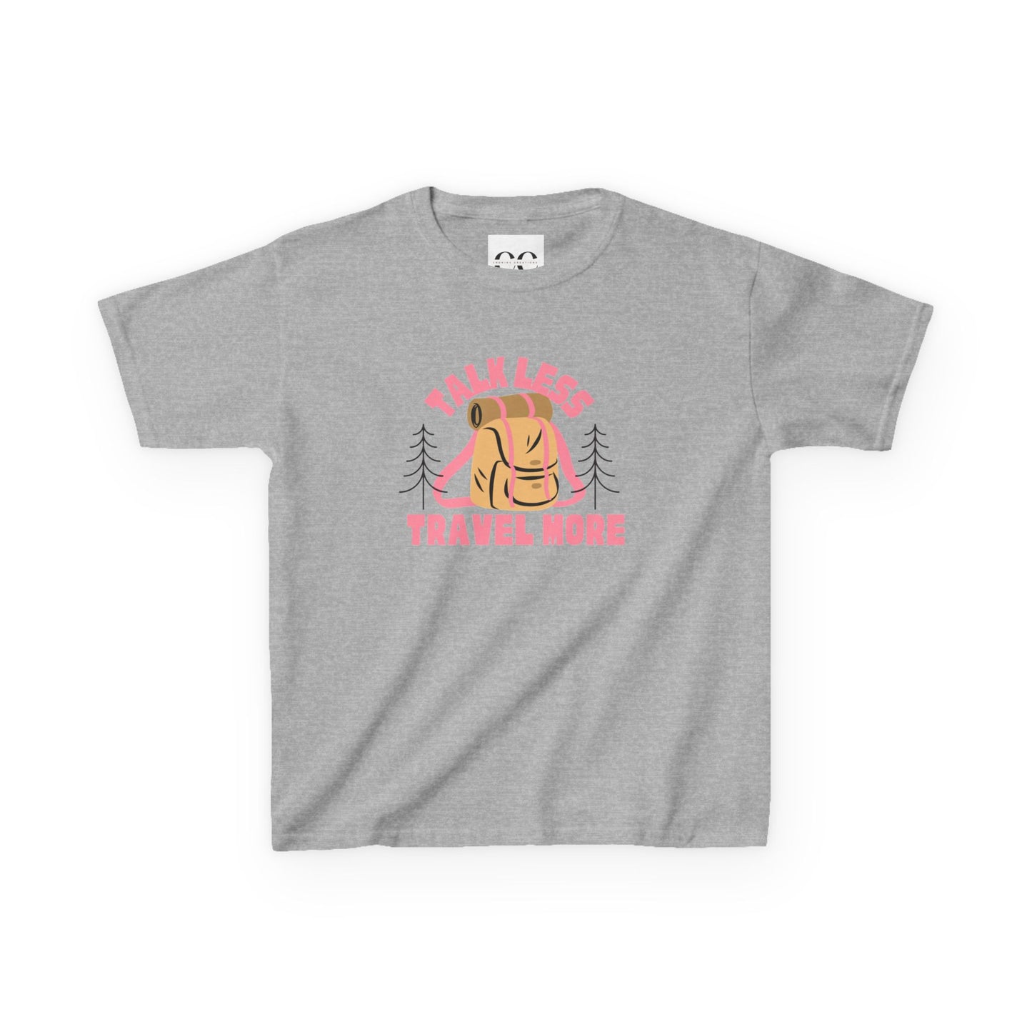 Kids Tee - talk less travel more- Pink