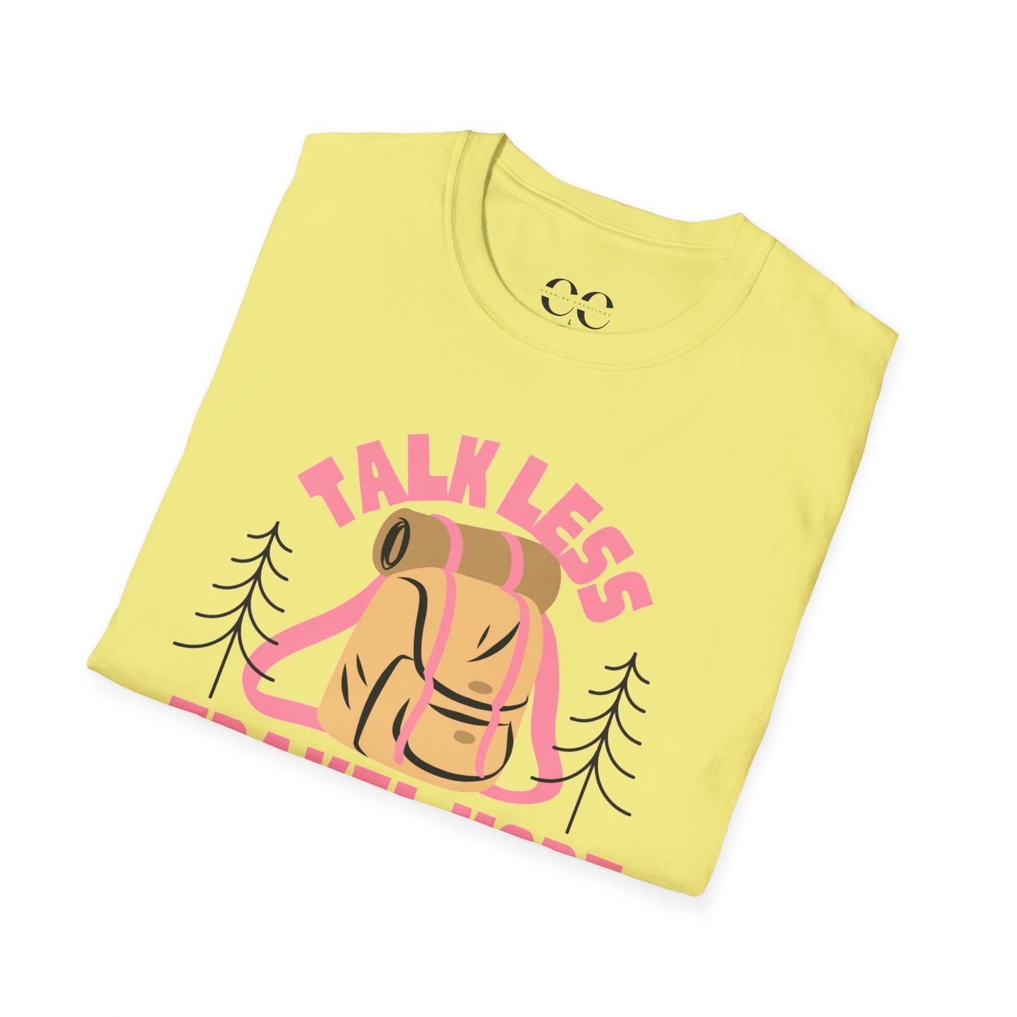 Womens Tshirt- Talk Less Travel More- Pink