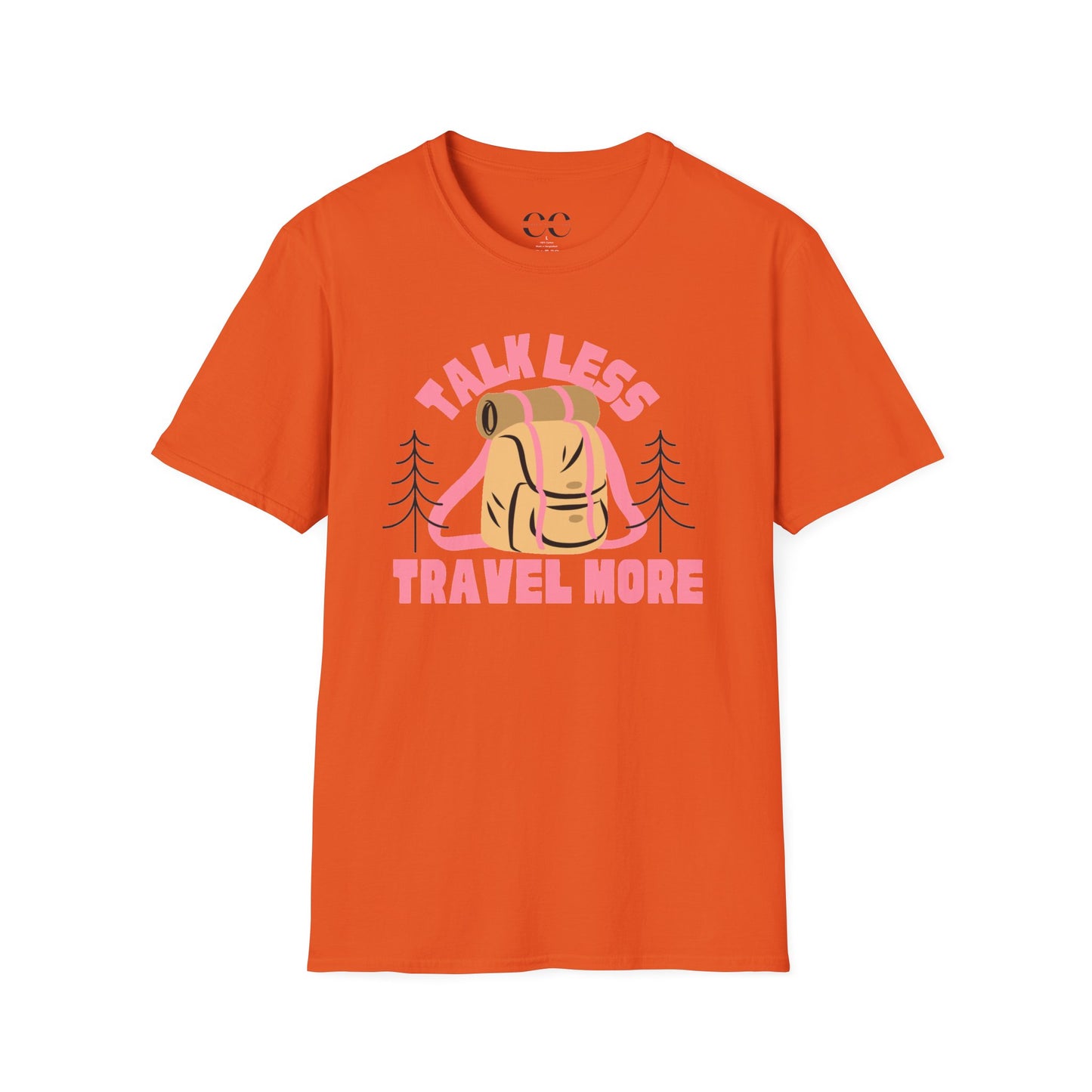 Womens Tshirt- Talk Less Travel More- Pink