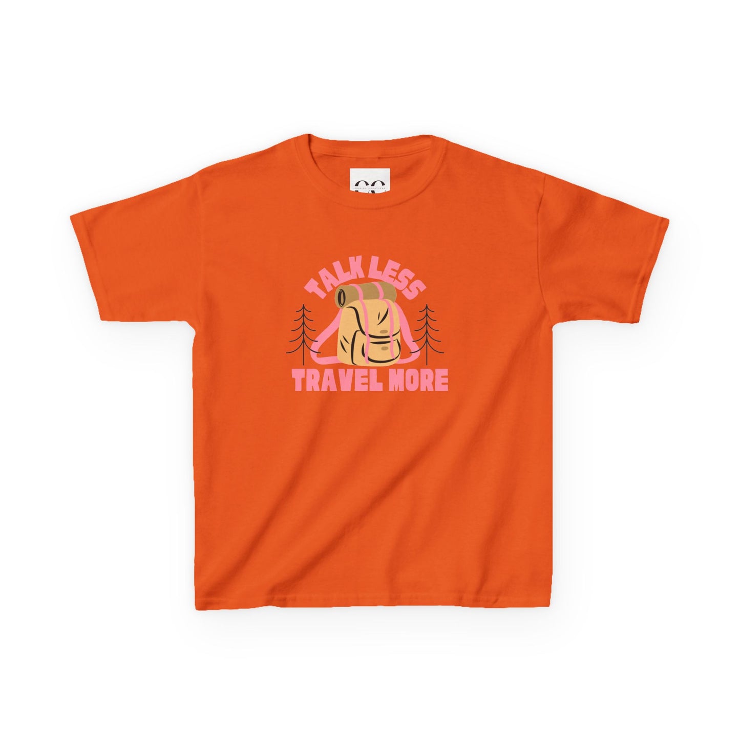 Kids Tee - talk less travel more- Pink