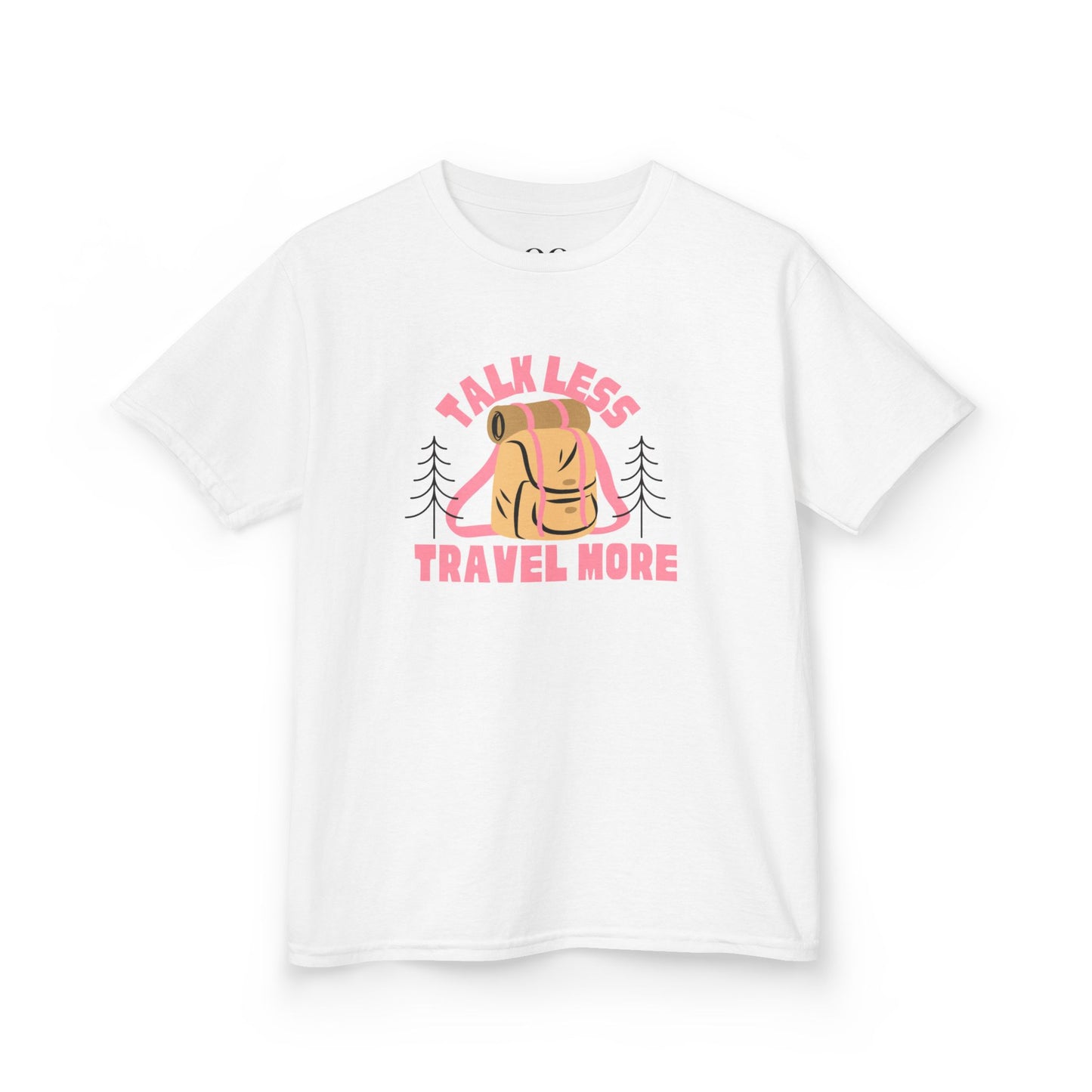 Kids Tee - talk less travel more- Pink