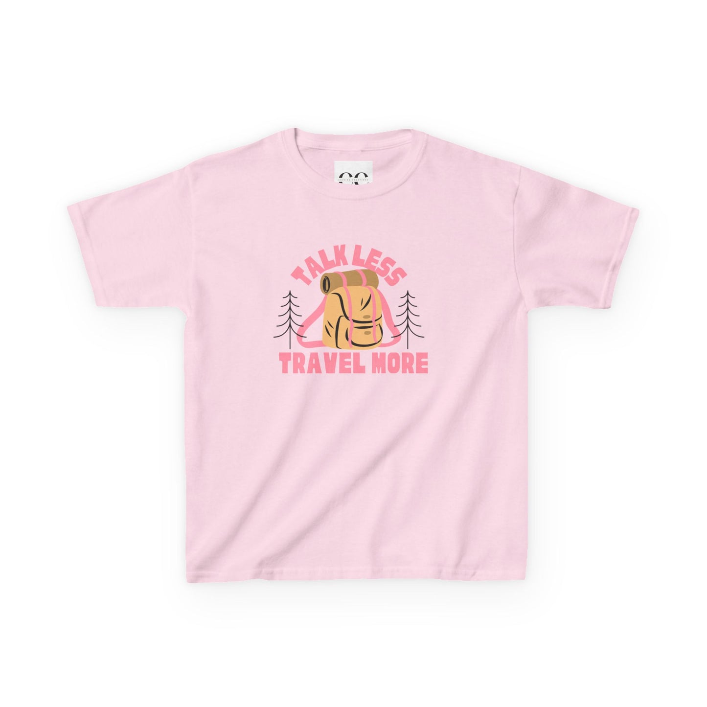 Kids Tee - talk less travel more- Pink