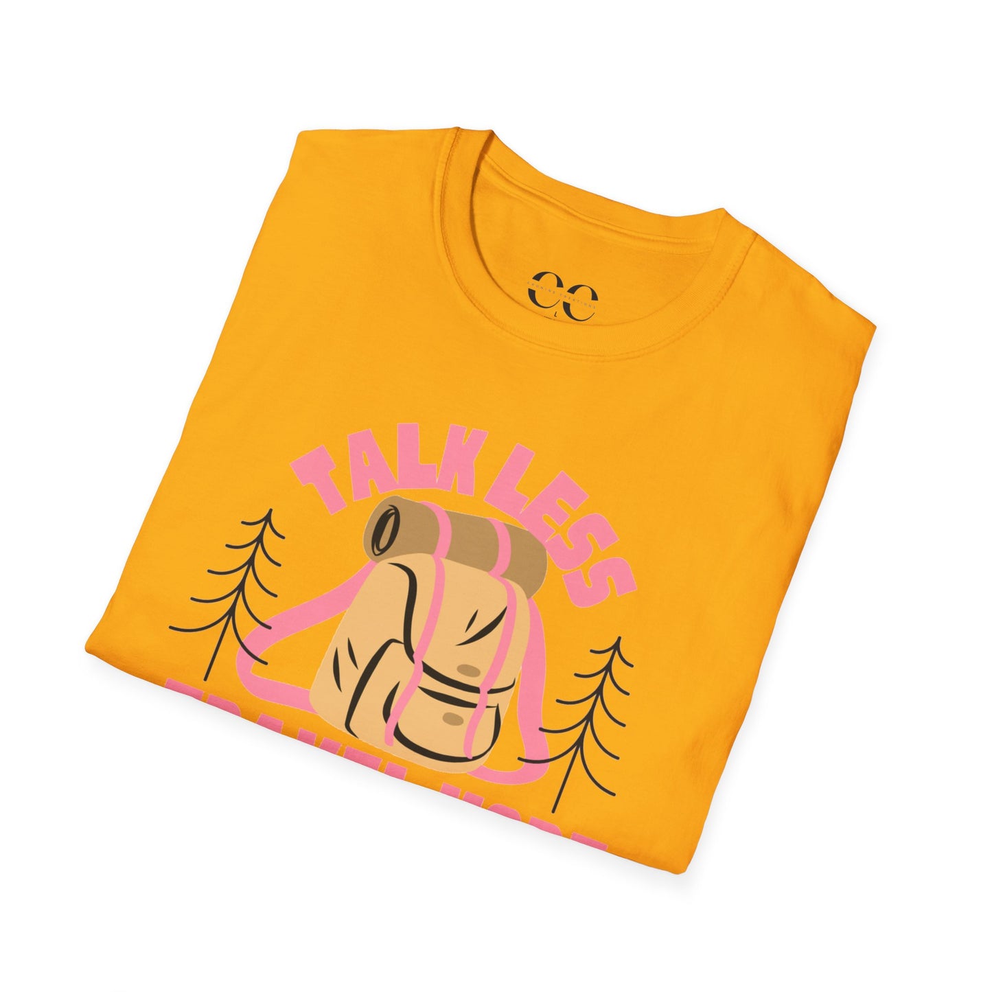 Womens Tshirt- Talk Less Travel More- Pink
