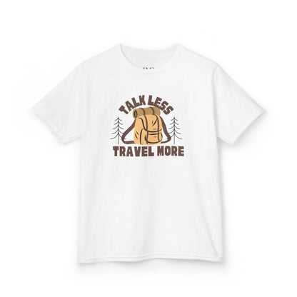 Kids Tee- Talk Less Travel More- Brown