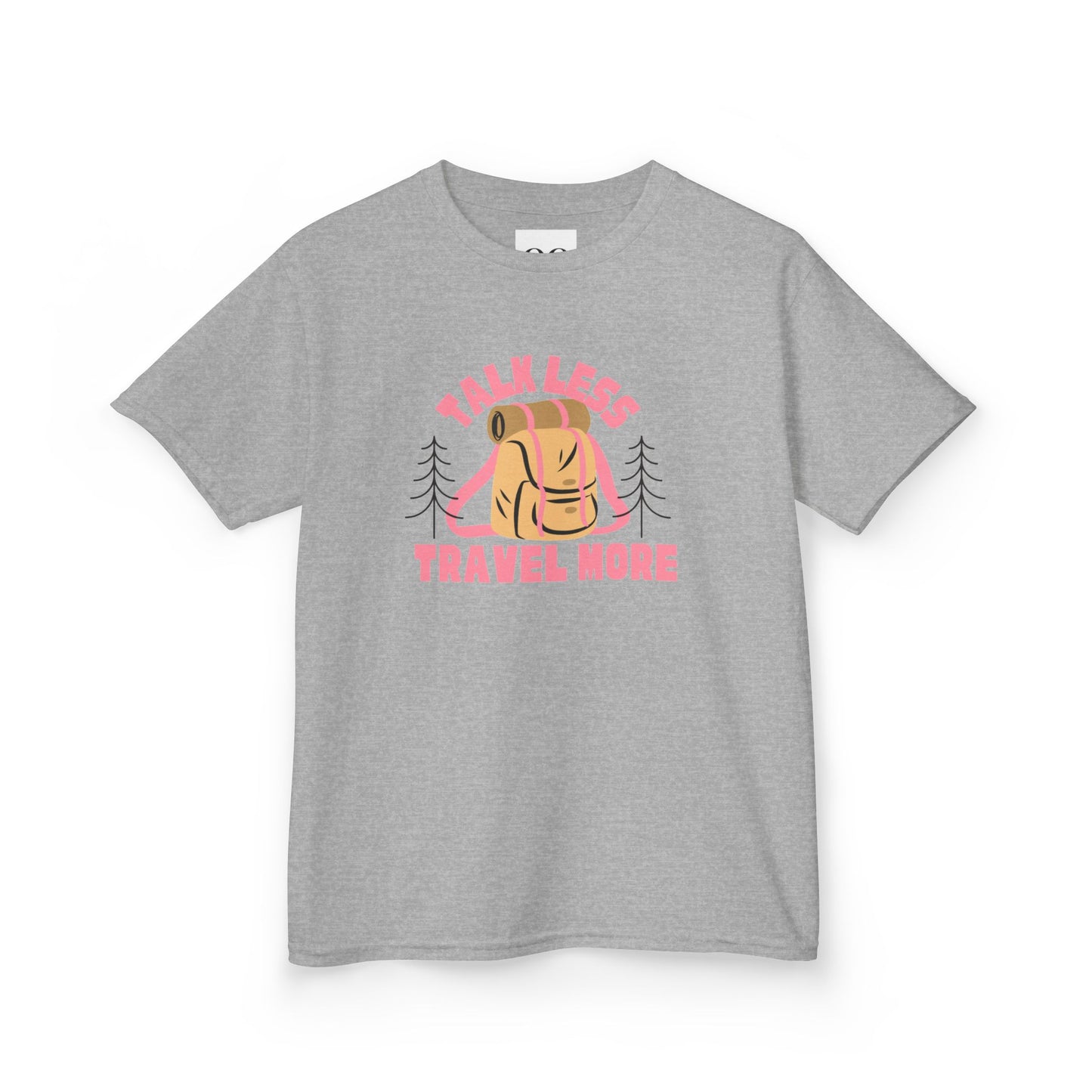Kids Tee - talk less travel more- Pink
