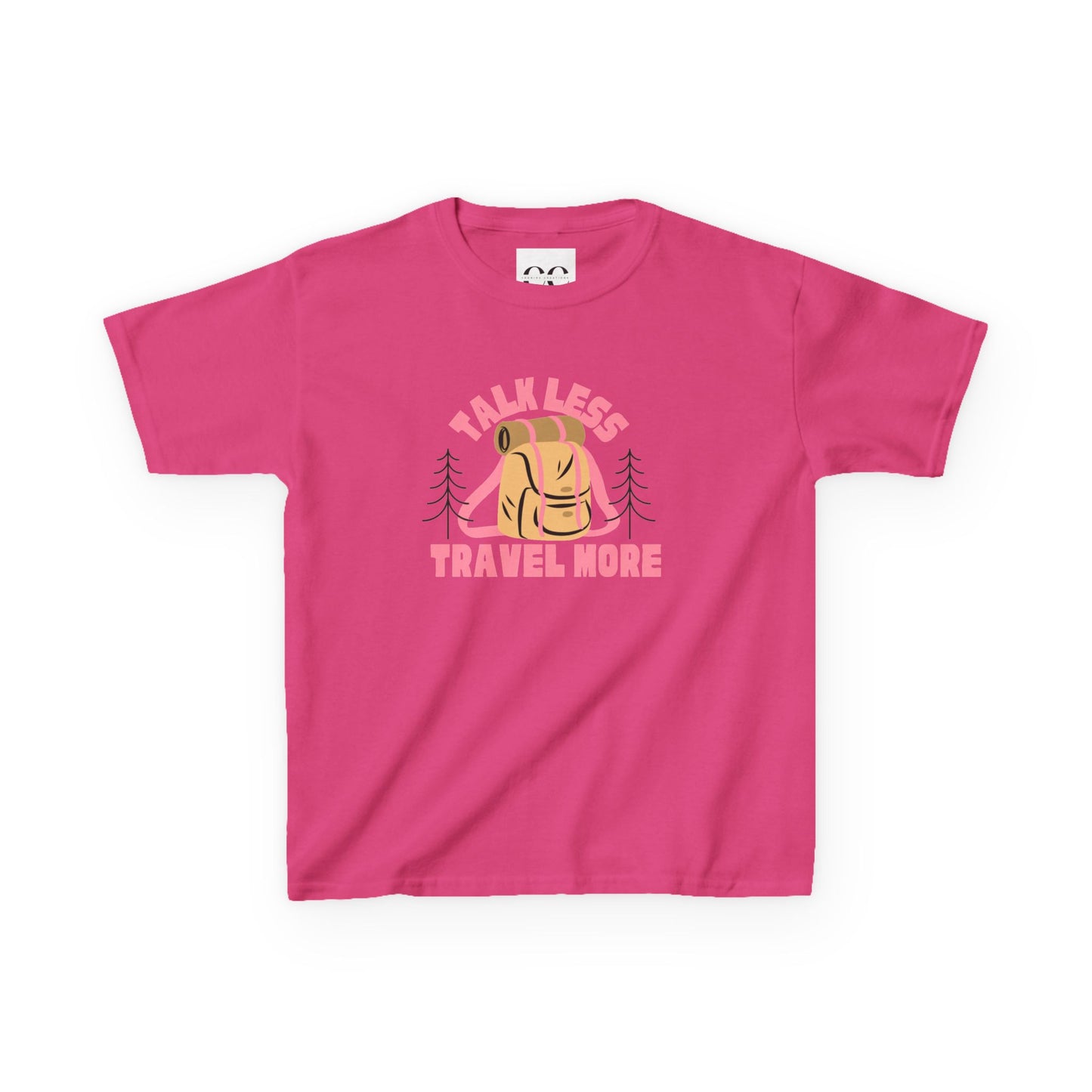 Kids Tee - talk less travel more- Pink
