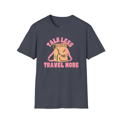 Womens Tshirt- Talk Less Travel More- Pink