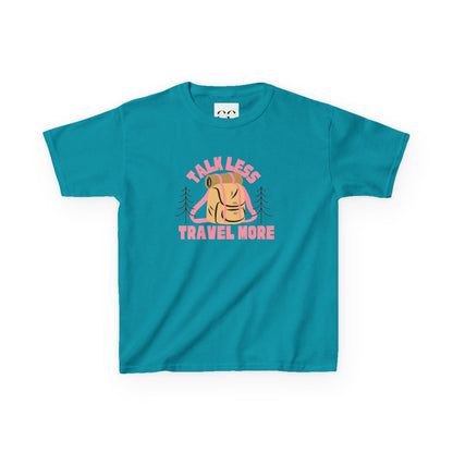 Kids Tee - talk less travel more- Pink