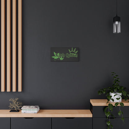 Kush Queen Matte Canvas Art, Cannabis Wall Decor, Stoner Home Decor, Greenery Wall Art, Gift for Her, High Vibe Artwork