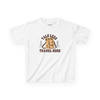Kids Tee- Talk Less Travel More- Brown