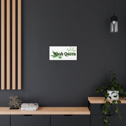 Kush Queen Matte Canvas Art, Cannabis Wall Decor, Stoner Home Decor, Greenery Wall Art, Gift for Her, High Vibe Artwork