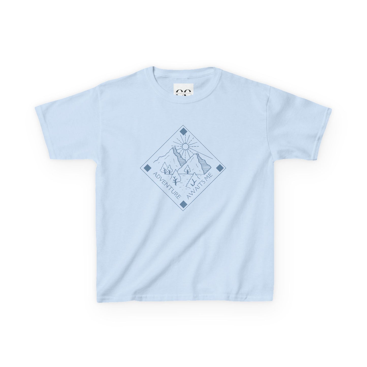 Kids Tee- Adventure Awaits Me- Blue