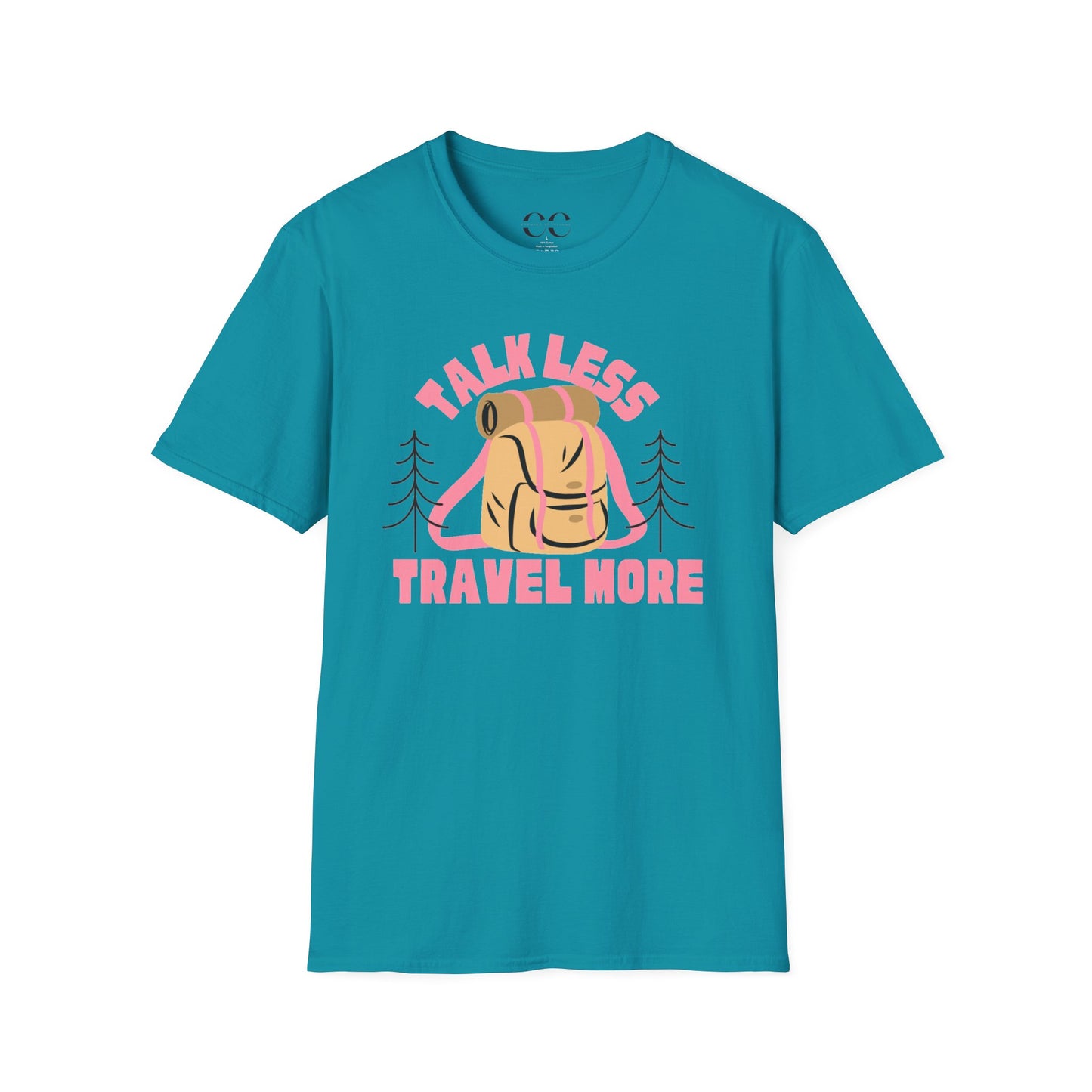 Womens Tshirt- Talk Less Travel More- Pink