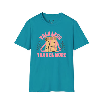Womens Tshirt- Talk Less Travel More- Pink